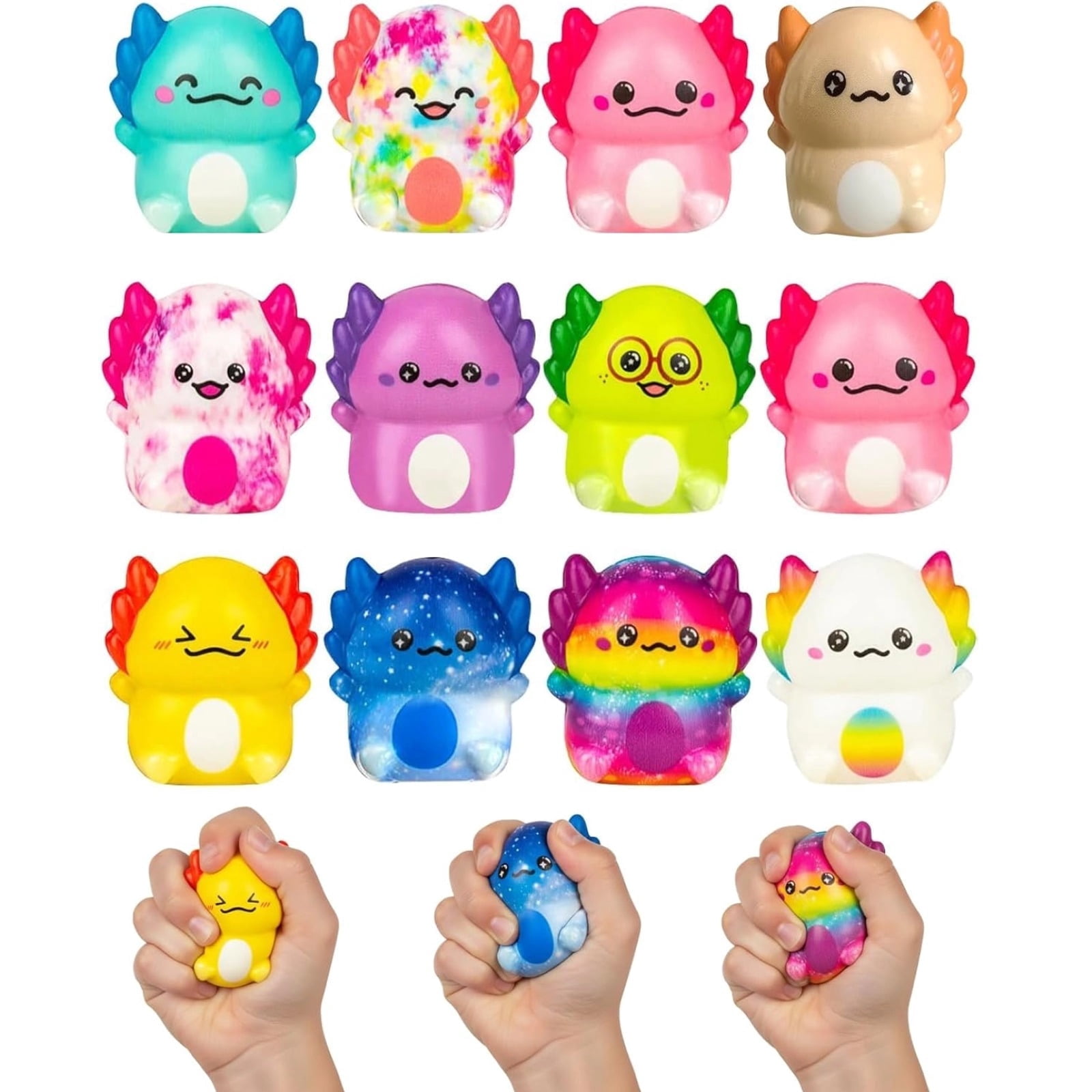 SKSOYT, Axolotl Squishy Toys, 12PC Sensory Fidget Stress Relief