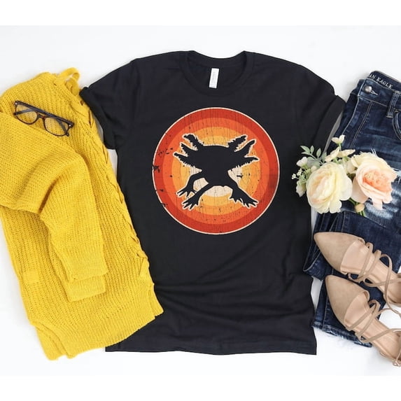 Axolotl Sunset Shirt Retro Amphibian Lover Gift Vintage Graphic Cotton,for men and women up to 5XL