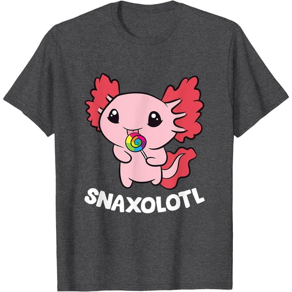 Axolotl Sweets Lollipop Snaxolotl Kawaii Softstyle Unisex T-Shirt,Dark Heather Grey Color,Size 3XL