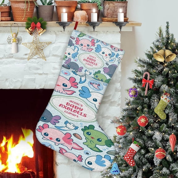 Axolotl Themed Christmas Socks