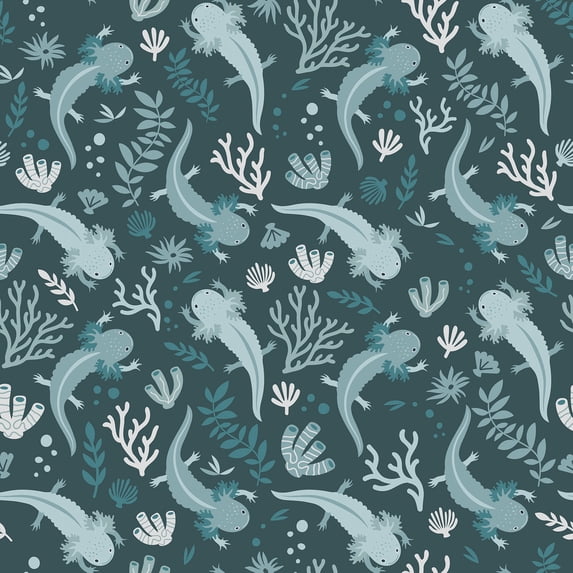 Axolotl Underwater Garden Peel & Stick Wallpaper