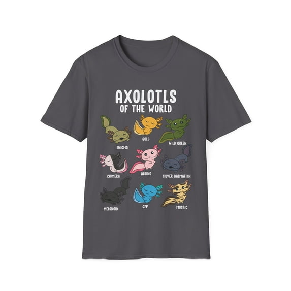 Axolotls Of The World Kawaii Types Of Axolotl Fish Amphibian