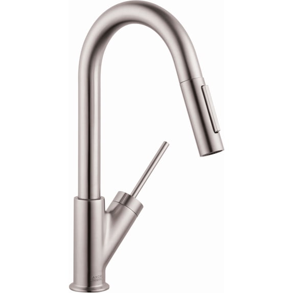 Axor 10824 Starck Prep Pull-Down Kitchen Faucet - Silver