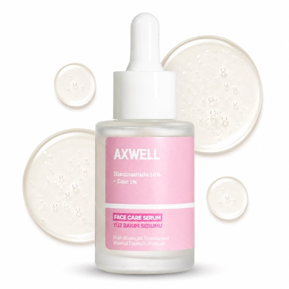 Axwell Niacinamide 10% + Zinc 1% Serum Pore Minimizer & Blemish Care Face Serum Oil Control, Targets Dark Spots & Instant Hydration with Hyaluronic Acid (1 fl oz)