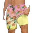 thumbnail image 1 of Axwujok Mens Swimming Trunks with Compression Liner Swim Shorts 7 inch Quick Dry Bathing Suit Anti Chafe Boardshorts, 1 of 5