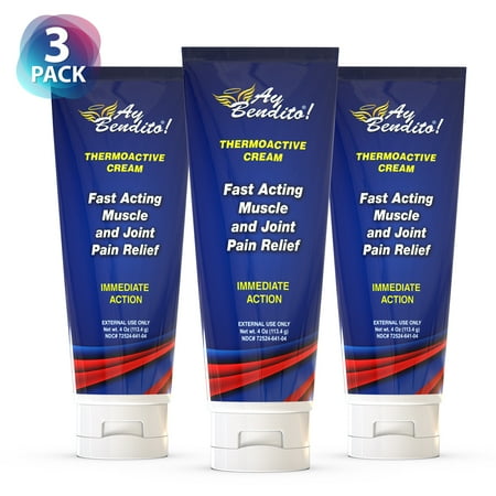 Ay Bendito Thermoactive Cream with Glucosamine + Chondroitin - 4oz Tube - 3 PACK