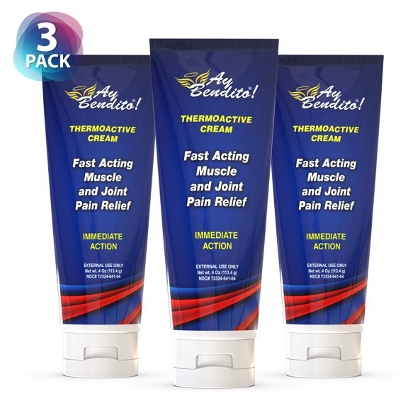 Ay Bendito Thermoactive Cream with Glucosamine + Chondroitin - 4oz Tube - 3 PACK