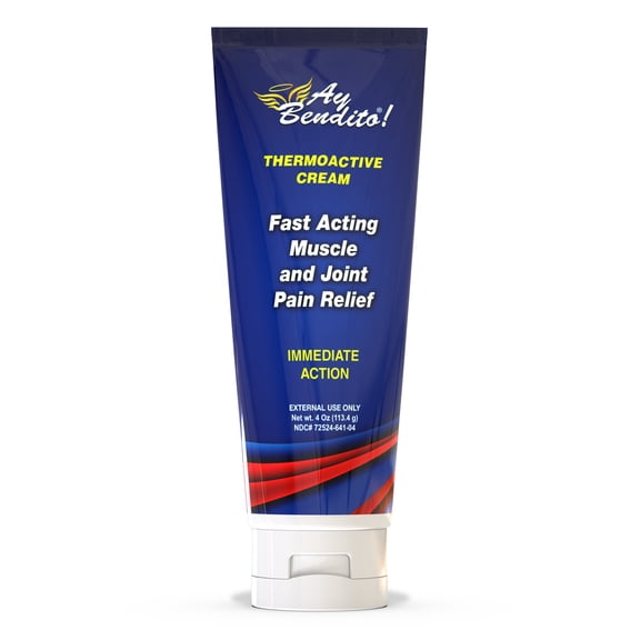 Ay Bendito! Thermoactive Cream Cooling Pain Reliever for Muscle, Joint, and Back Pain - 4oz Tube