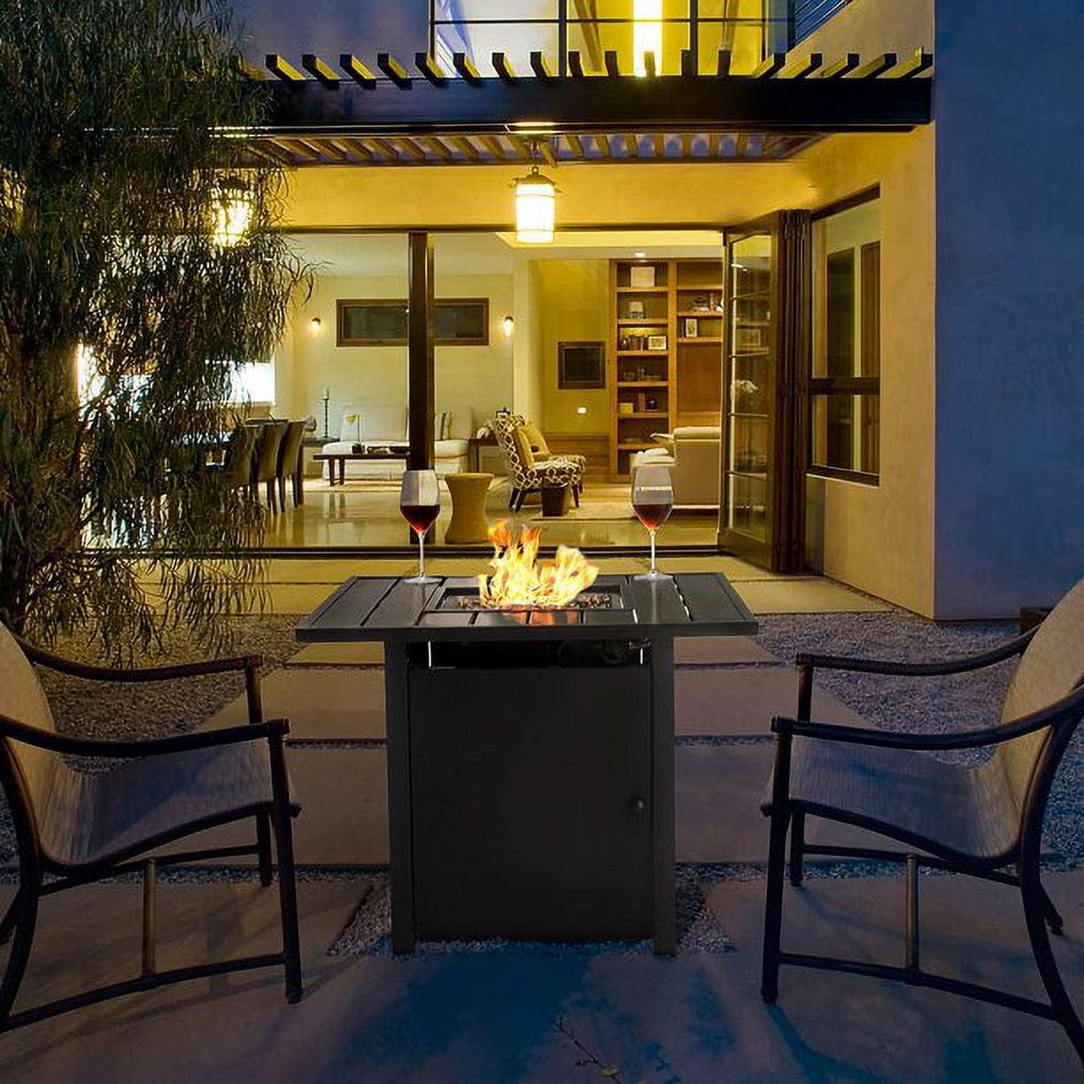 AyLzy 28 Inch Outdoor Heating Smokeless Propane Gas Smokeless Fire