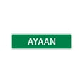 thumbnail image 1 of Ayaan Boys Children Name Letter Printed Plaque Decoration Indoor Outdoor Unique Label Wall Novelty Aluminum Metal Sign 4"x13.5", 1 of 1