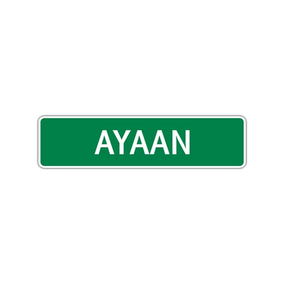 Ayaan Boys Children Name Letter Printed Plaque Decoration Indoor Outdoor Unique Label Wall Novelty Aluminum Metal Sign 4"x13.5"