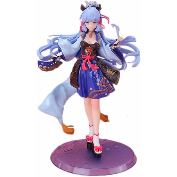 Ayaka Figure, Standing Genshin Impact Kamisato Ayaka Action Figures 28cm/11inch PVC Character Model Collectible Decoration for Anime Fans Gift