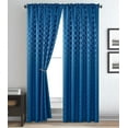 thumbnail image 1 of Ayala Jacquard Rod Pocket Window Treatment Single Curtain Panel for Any Room (55" W x 84" L, Blue), 1 of 2