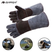 Ayamaya Bite Proof Gloves, Animal Handling Gloves Kevlar Reinforced Leather Padding Palm & Fingers for Snake Reptile Bird Handling Pet Training
