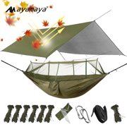 Ayamaya Camping Hammock with Mosquito Net+Camping Tarp, Waterproof Hammock Tent, Lightweight Rain Fly Sunshade for Camping Traveling Hiking Picnic