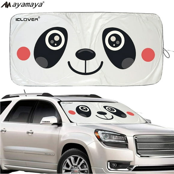Ayamaya Car Front Windshield Sun Shade,Foldable Cartoon Anti-UV Car Sunshade for Front Window for Most Vehicles for Baby (Panda)