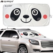 Ayamaya Car Front Windshield Sun Shade,Foldable Cartoon Anti-UV Car Sunshade for Front Window for Most Vehicles for Baby Panda