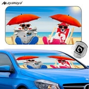Ayamaya Car Front Windshield Sun Shade,Foldable Cartoon Car Sunshade for Front Window,Universal Sun Shield for SUV Vans Cars