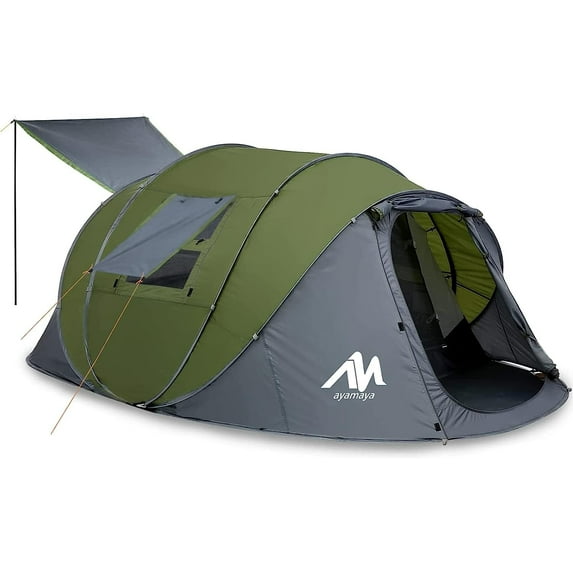 Ayamaya Pop Up Camping Tents, Waterproof Double Layer Easy Setup 6 Person Tent with Vestibule Doors for Picnic