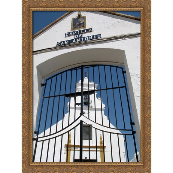 Ayamonte, San Antonio Chapel, Spain 28x36 Large Gold Ornate Wood Framed Canvas Art