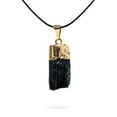 thumbnail image 1 of Ayana Black Tourmaline Necklace For Women - Natural Crystal Gemstone Pendant - Unique Birthday Gifts For Women - Black Crystal, Gold Plated Copper, 18-22 Inch Adjustable Vegan Cord - Premium Pouch, 1 of 8