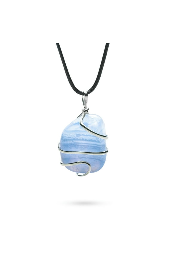 Ayana Blue Lace Agate Gemstone Pendant Necklace for Women