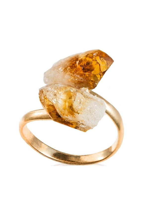 Ayana Citrine Healing Crystal Ring - Solar Plexus Chakra - Scorpio November Birthstone - Real Gemstone - Birthstone Gift for Women Trendy - Best Crystal Gifts for Women