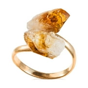 AYANA WELLNESS Ayana Citrine Healing Crystal Ring - Solar Plexus Chakra - Scorpio November Birthstone - Real Gemstone - Birthstone Gift for Women Trendy - Best Crystal Gifts for Women