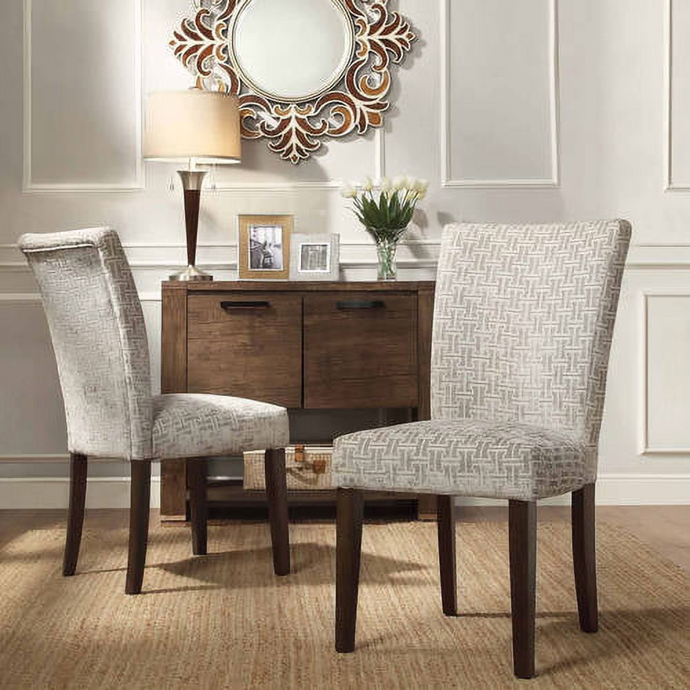 Ayana Print Parson Chair, Set of 2, Grey Link