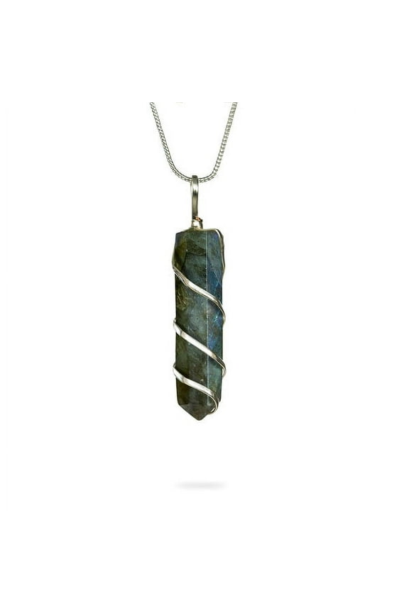 Ayana Raw Labradorite Crystal Pendant Necklace - Pure Labradorite Gemstone For Empowerment, Courage, Happiness, Balance, Prosperity, Manifests, Universal Love - Perfect Crystal Gifts for Women