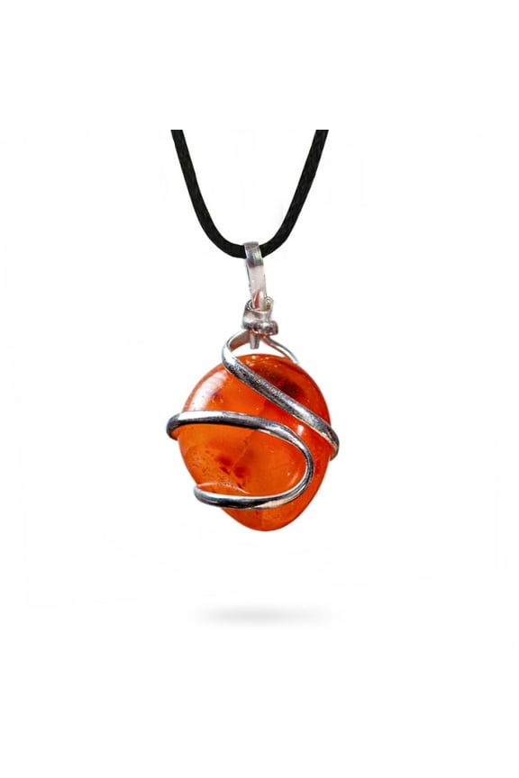 Ayana Red Carnelian Crystal Healing Pendant Necklace - Raw Gemstone with 18-22 Inch Adjustable Cord - With a Premium Carrying Pouch - Crystal Gifts for Women