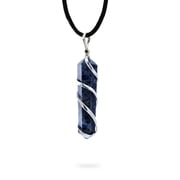 Ayana Womens Raw Sodalite Crystal Pendant Necklace for March Birthstone - Aquarius Zodiac - 18-22 Inch Adjustable Cord - Premium Carrying Pouch - Crystal Gifts for Women