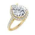 thumbnail image 1 of Ayanna - Moissanite Pear Shape Halo Lab Diamond Engagement Ring with Sidestones, 1 of 5
