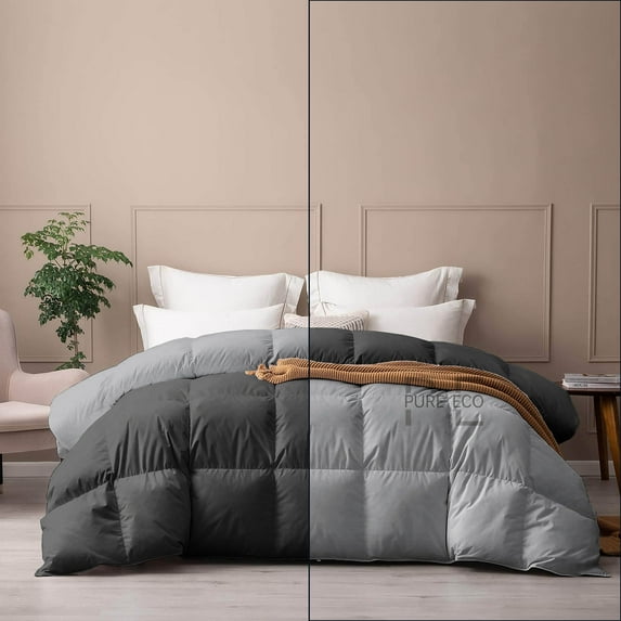 Ayanshi Bedding Comforter Full Size, Duvet Insert, Quilted Comforter with Corner Tabs, All Season Lightweight Quilt, Down Alternative Hotel Comforter Full Size 82X86 Dark Grey/Silver Gray