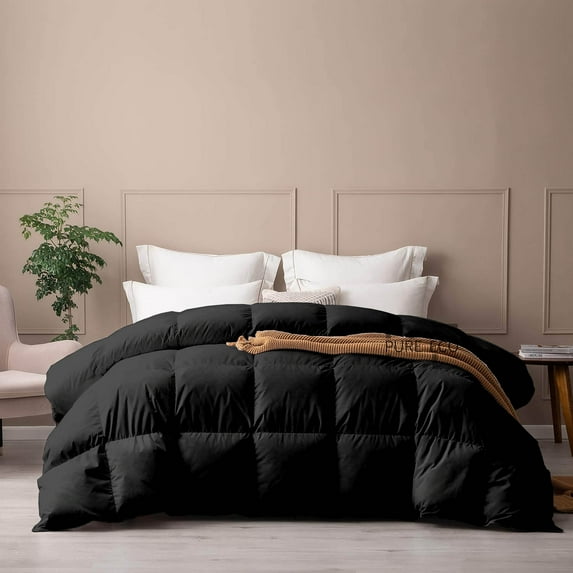 Ayanshi Bedding Comforter King Size 90X102, Duvet Insert, Quilted Comforter with Corner Tabs, All Season Lightweight Quilt, Down Alternative Hotel Comforter King Size 90X102 Black