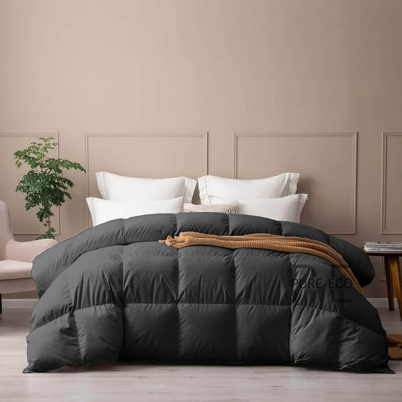 Ayanshi Bedding Comforter Oversized King 120X120, Duvet Insert, Quilted Comforter with Corner Tabs, Lightweight Quilt, Down Alternative Hotel Comforter Oversized King 120X120 Dark Grey
