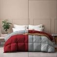 thumbnail image 1 of Ayanshi Bedding Comforter Oversized King, Duvet Insert, Quilted Comforter with Corner Tabs, All Season Lightweight Quilt, Down Alternative Hotel Comforter Oversized King 98X116 Burgundy/Silver Gray, 1 of 9