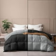 thumbnail image 1 of Ayanshi Bedding Comforter Oversized Queen, Duvet Insert, Quilted Comforter with Corner Tabs, Lightweight Quilt, Down Alternative Hotel Comforter Oversize Queen 98X98 Black/Silver Gray, 1 of 9