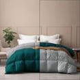 thumbnail image 1 of Ayanshi Bedding Comforter Oversized Queen, Duvet Insert, Quilted Comforter with Corner Tabs, Lightweight Quilt, Down Alternative Hotel Comforter Oversize Queen 98X98 Teal/Silver Gray, 1 of 9