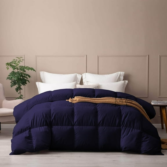 Ayanshi Bedding Comforter Queen Size, Duvet Insert, Quilted Comforter with Corner Tabs, All Season Lightweight Quilt, Down Alternative Hotel Comforter Queen Size 88X88 Navy Blue