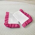 thumbnail image 1 of Ayanshi Bedding Dual Tone Ruffle Pillow Shams Queen Size Set of 2, 20X30 - Ruffled Design Pillow Cases Soft & Smooth - Luxurious Pillow Covers 20X30 - (White-Hot Pink), 1 of 7