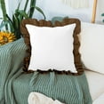 thumbnail image 1 of Ayanshi Bedding Dual Tone Ruffle Pillow Shams Set of 2, 26X26 - Ruffled Design Pillow Covers 26X26 Soft & Smooth - Decorative Pillow Cases 26X26 - (White-Brown), 1 of 7