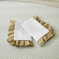 thumbnail image 1 of Ayanshi Bedding Dual Tone Ruffle Pillow Shams Standard Size Set of 2, 20X26 - Ruffled Design Pillow Cases Soft & Smooth - Luxurious Pillow Covers 20X26 - (White-Taupe), 1 of 7