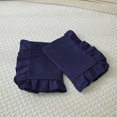 thumbnail image 1 of Ayanshi Bedding Ruffle Pillow Shams Queen Size Set of 2, 20X30 -Ruffled Fringe Design Pillow Cases Soft & Smooth - Unique Collection Pillow Covers 20X30 - Navy Blue, 1 of 7