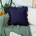 thumbnail image 1 of Ayanshi Bedding Ruffle Pillow Shams Set of 2, 26X26 - Ruffled Design Pillow Covers 26X26 Soft & Breathable - Decorative Pillow Cases 26X26 - Navy Blue, 1 of 7
