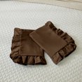 thumbnail image 1 of Ayanshi Bedding Ruffle Pillow Shams Standard King Size Set of 2, 20X36 -Ruffled Fringe Design Pillow Cases Soft & Smooth - Unique Collection Pillow Covers 20X36 - Brown, 1 of 7
