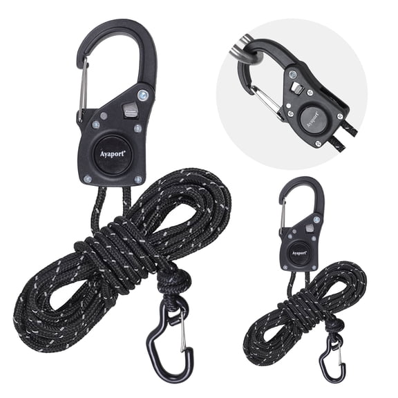 Ayaport Adjustable Rope Ratchet Tie Down Strap Heavy Duty 2 Pack 1/4" x 14'