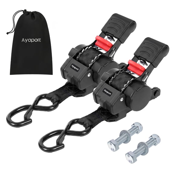 Ayaport Bolt-on Retractable Transom Tie Down Straps for Boat Trailer, 1in x 6ft, 2pk, 2000lbs
