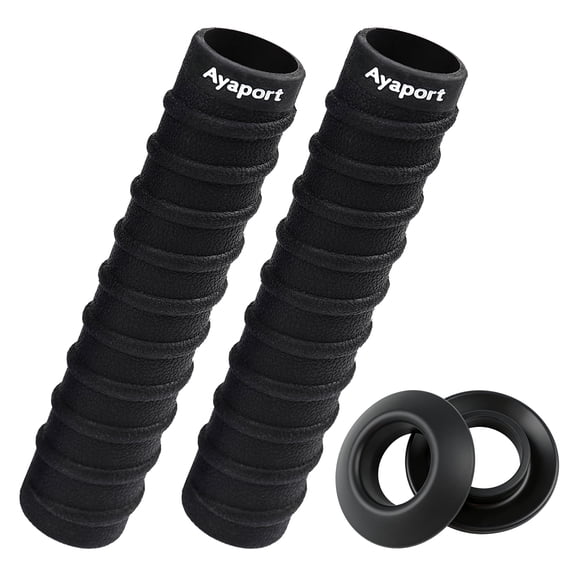 Ayaport Kayak Paddle Grips Non‑Slip Silicone with Kayak Paddle Drip Rings, Blister Prevention Watercraft Accessories for Fishing, Black, 2 pack