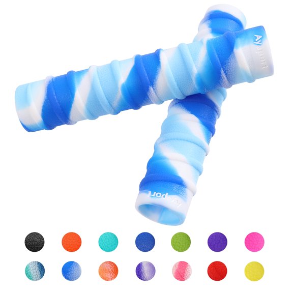 Ayaport Non-Slip Silicone Paddle Grips Wraps for Take-Apart Canoe Paddles, Blue/White